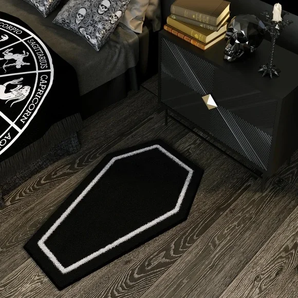 Gothic Coffin Rug Bathroom May Halloween Decor Witchy Dark Gothic Goth Style We… - Picture 5 of 5